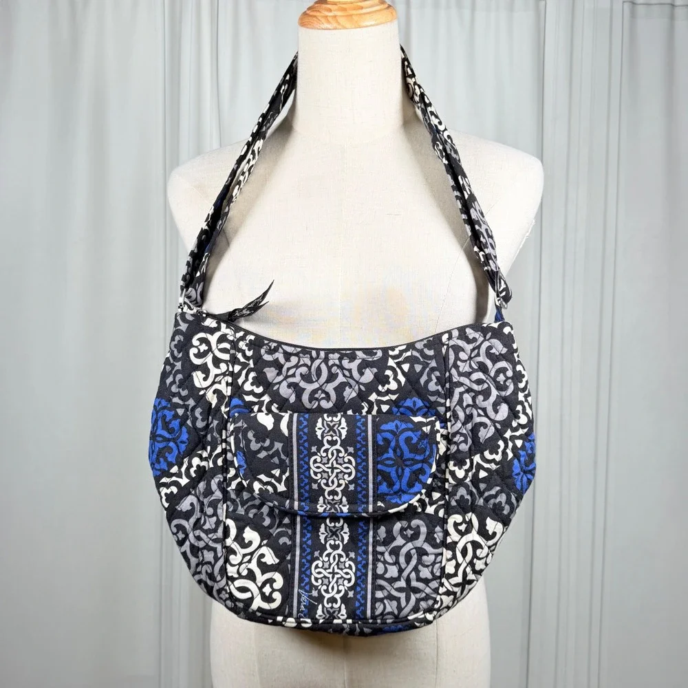 Vera Bradley Hobo Crossbody Shoulder Bag Canterberry‎ Cobalt 2013 Retired Print